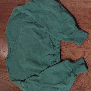 Hollister dark green cropped sweatshirt size large